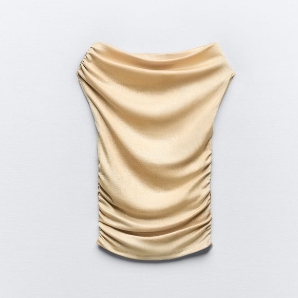 Zara Tops - NWT Zara Gold Foil Top size M unworn